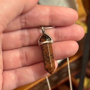 Mahogany Obsidian crystal pointed pendant charm